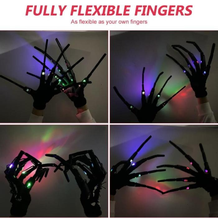 Halloween Articulated Fingers Scary Fake Fingers Skeleton Hand Cosplay Finger Glove Realistic Horror Ghost Claw Prop Party Decor
