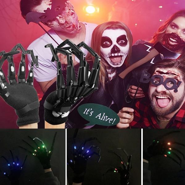 Halloween Articulated Fingers Scary Fake Fingers Skeleton Hand Cosplay Finger Glove Realistic Horror Ghost Claw Prop Party Decor