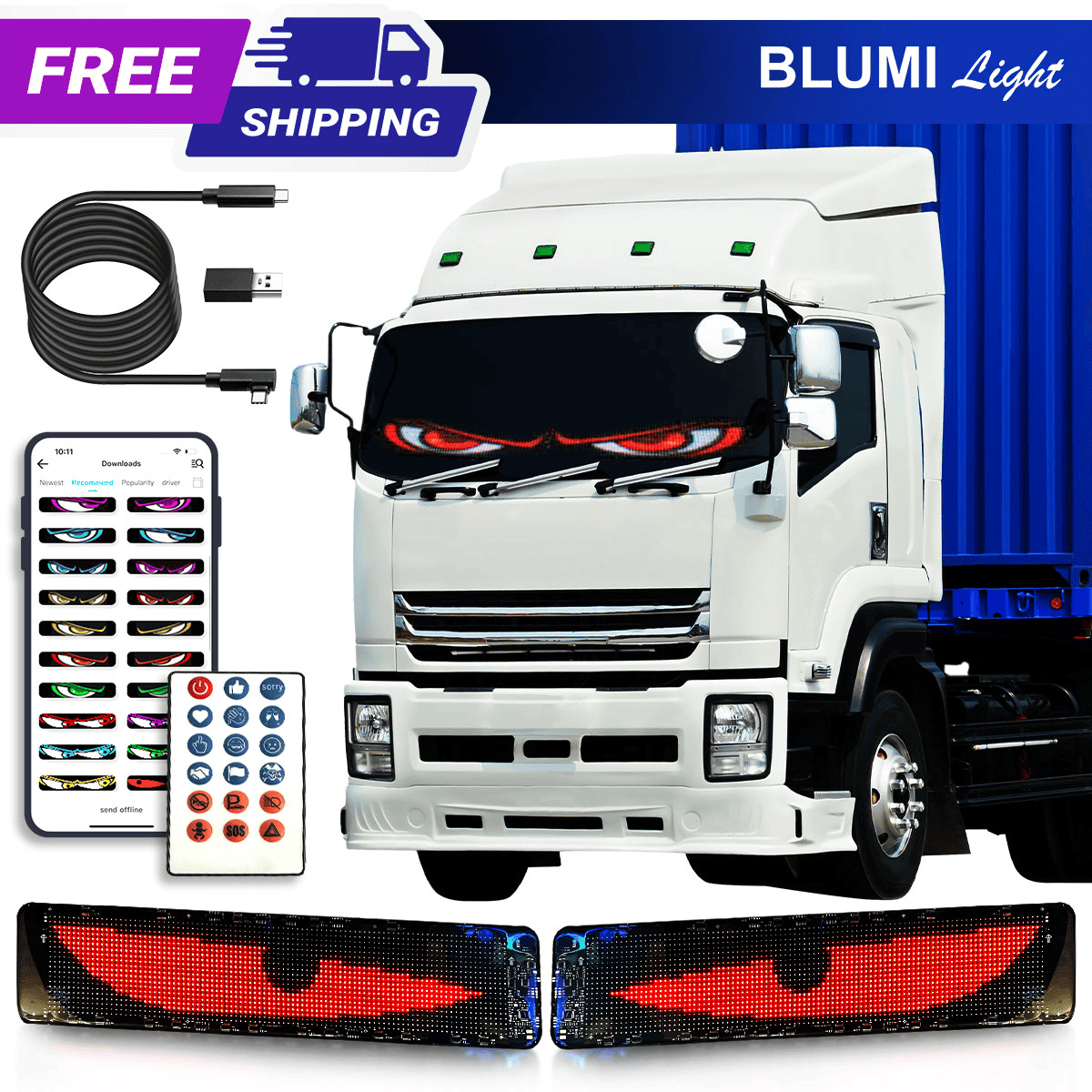 Blumilight® Led Display Programmable Flex LED Display (APP+Remote)