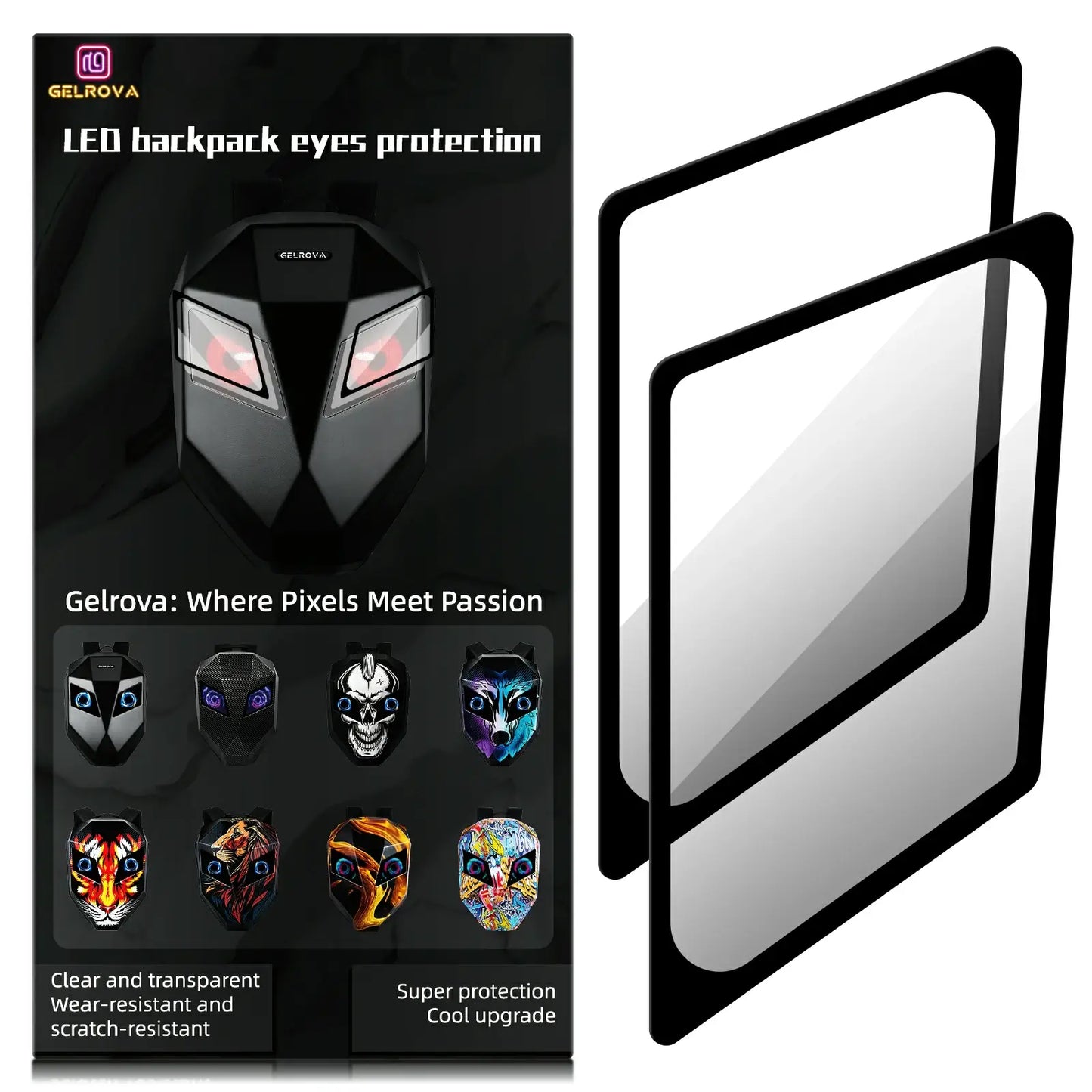 Gelrova Tempered Glass Screen Protector for Knight Series LED Motorcycle Backpack