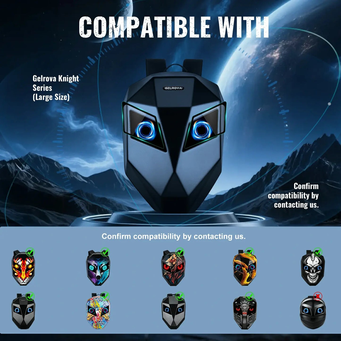 Gelrova Tempered Glass Screen Protector for Knight Series LED Motorcycle Backpack