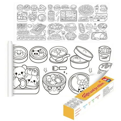 Childerns Coloring  Roll  with Color Markers