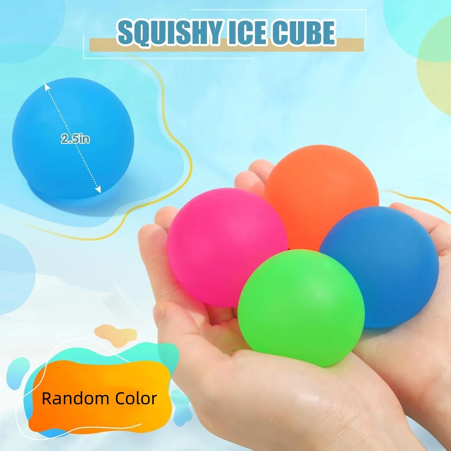 Stress Balls Memory Gel Gel Sugar Filled Large Squishy Fidget Toy for Kids Adults High Density Squeeze Balls for Stress Relief