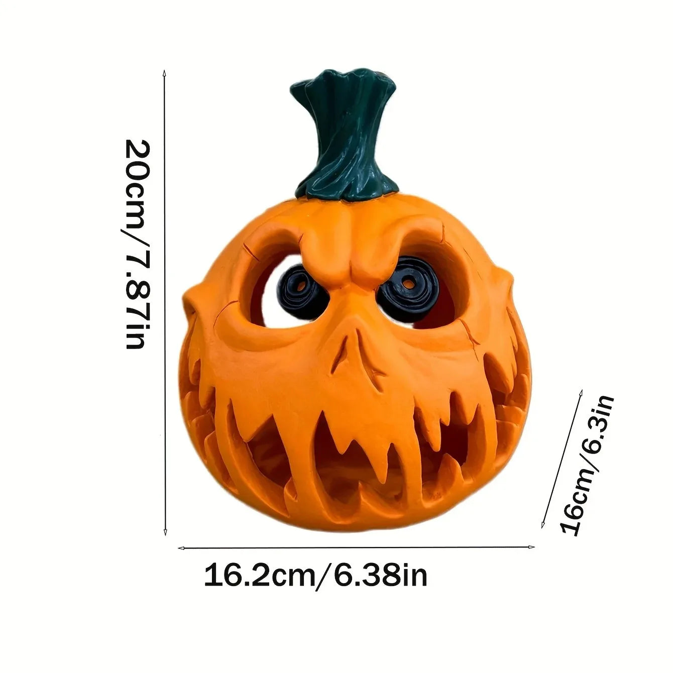 Giant Halloween Pumpkin Resin Decoration - Spooky Skull Head with Eerie Facial Features, Hollow Design for Indoor and outdoor