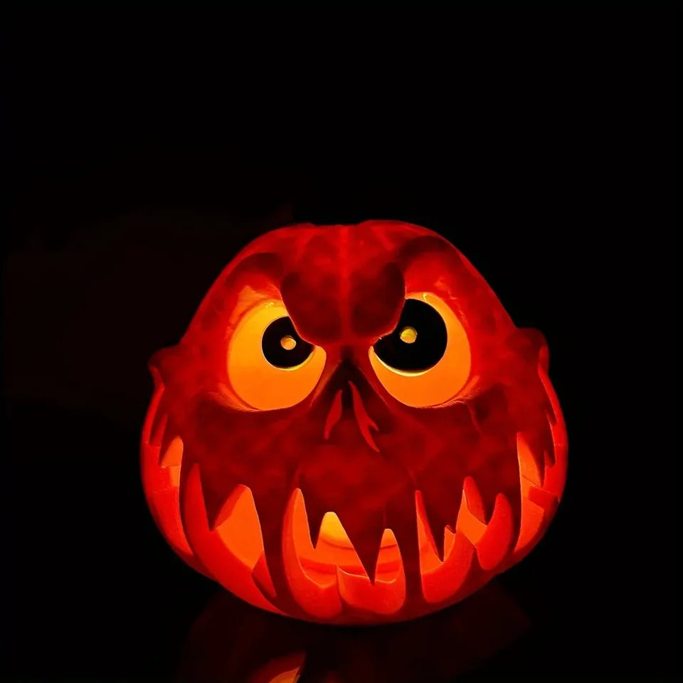 Giant Halloween Pumpkin Resin Decoration - Spooky Skull Head with Eerie Facial Features, Hollow Design for Indoor and outdoor
