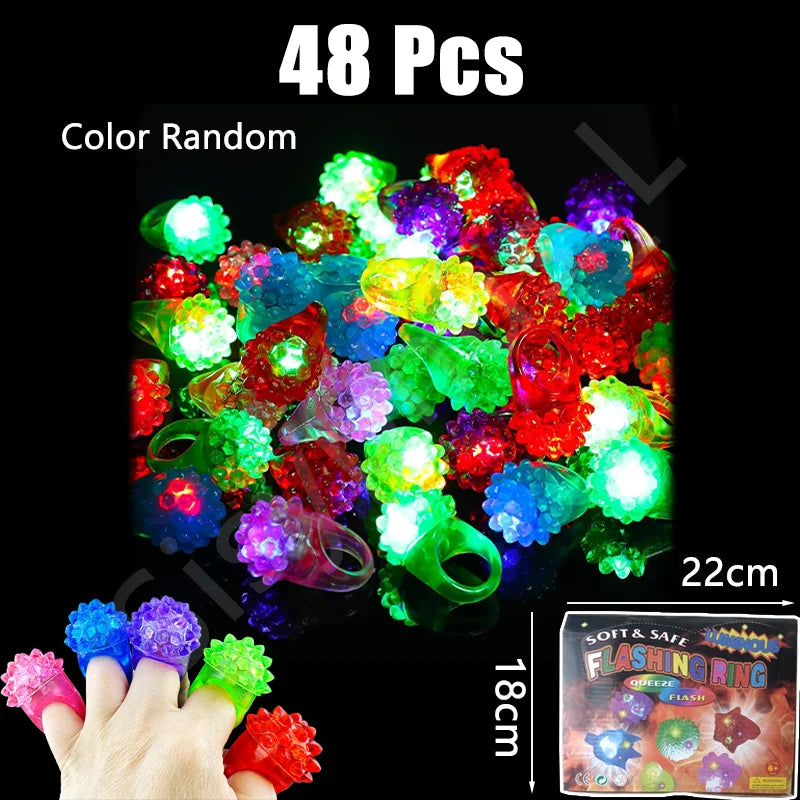 Children Halloween Luminous Rings Creative Cute Pumpkin Ghost Eye Rings Halloween DIY Decorations  LED Flash Finger Ring