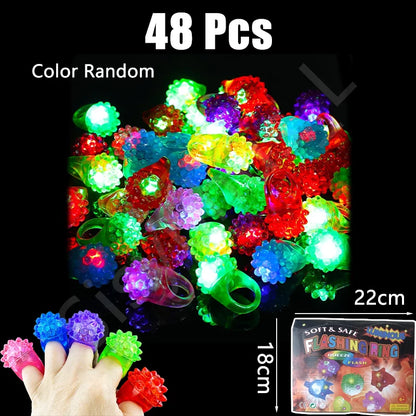 Children Halloween Luminous Rings Creative Cute Pumpkin Ghost Eye Rings Halloween DIY Decorations  LED Flash Finger Ring
