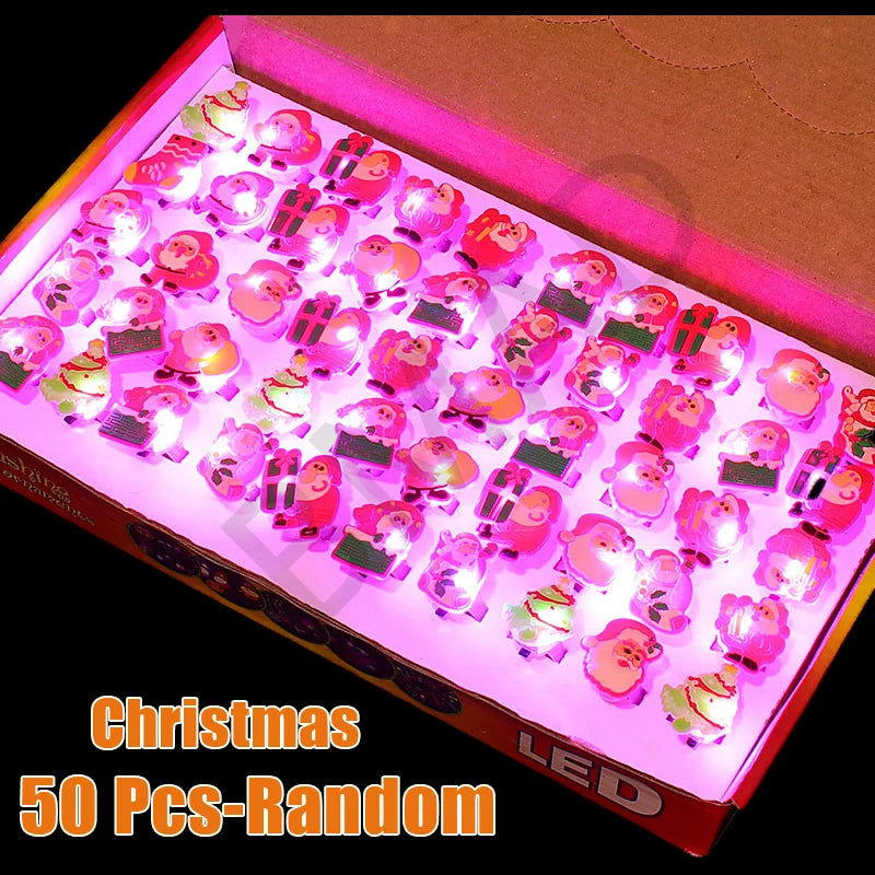 Children Halloween Luminous Rings Creative Cute Pumpkin Ghost Eye Rings Halloween DIY Decorations  LED Flash Finger Ring