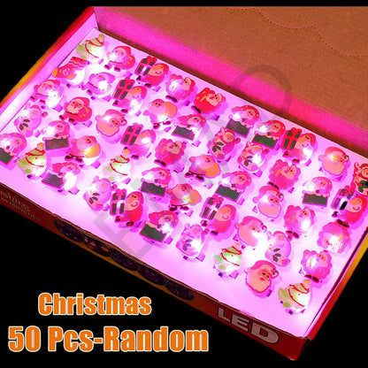 Children Halloween Luminous Rings Creative Cute Pumpkin Ghost Eye Rings Halloween DIY Decorations  LED Flash Finger Ring