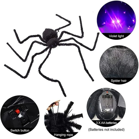 Halloween Spider Decorations  Light Up Giant Spider for Indoor Outdoor Halloween Decorations Yard Party House