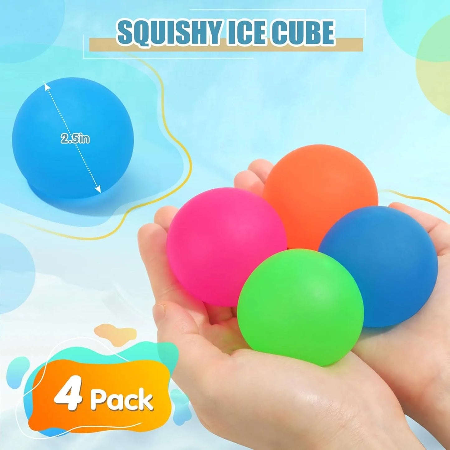Stress Balls Memory Gel Gel Sugar Filled Large Squishy Fidget Toy for Kids Adults High Density Squeeze Balls for Stress Relief