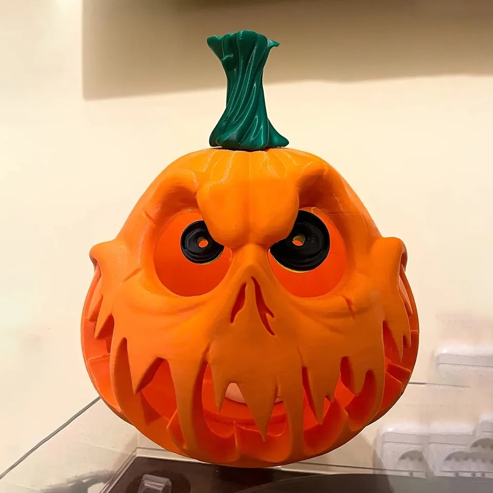 Giant Halloween Pumpkin Resin Decoration - Spooky Skull Head with Eerie Facial Features, Hollow Design for Indoor and outdoor