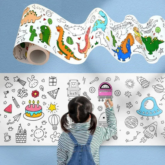 Childerns Coloring  Roll  with Color Markers