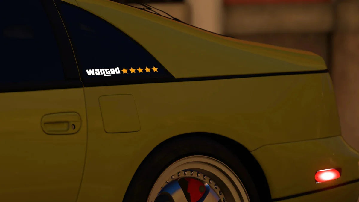Wanted  LED Car Sticker