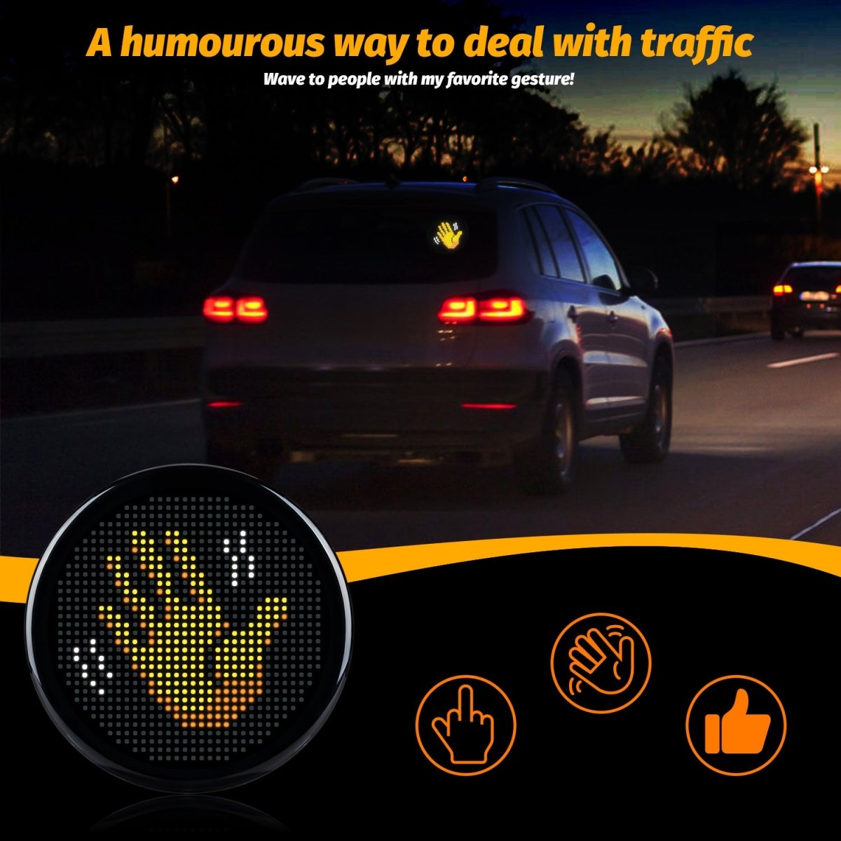 Gelrova LED Car Sign - Car Star 5 Driver Version, 4" Diameter