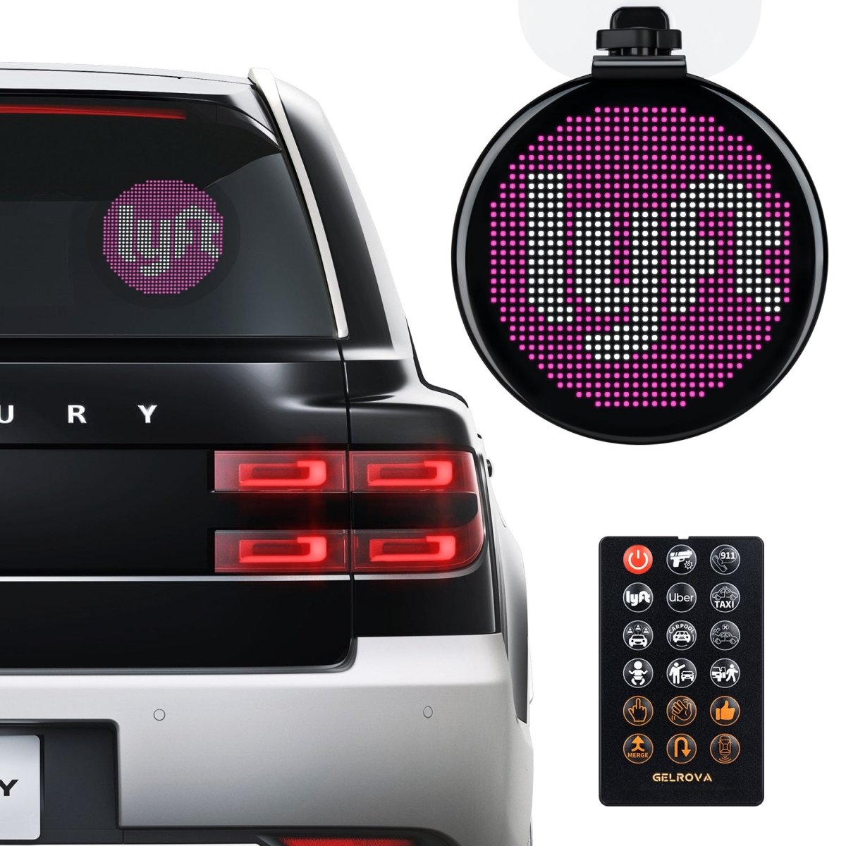 Gelrova LED Car Sign - Car Star 5 Driver Version, 4" Diameter