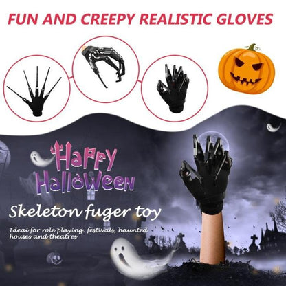 Halloween Articulated Fingers Scary Fake Fingers Skeleton Hand Cosplay Finger Glove Realistic Horror Ghost Claw Prop Party Decor