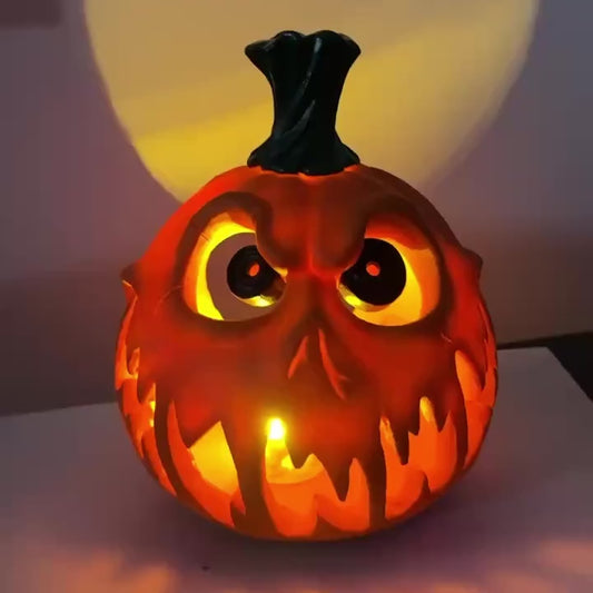 Giant Halloween Pumpkin Resin Decoration - Spooky Skull Head with Eerie Facial Features, Hollow Design for Indoor and outdoor